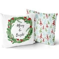 thumbnail image 1 of GZHJMY Christmas Wreath Throw Pillow Cover Set of 2 Colorful Christmas Tree Pillow Cases for Couch Bed Home 18x18 Inch, 1 of 7