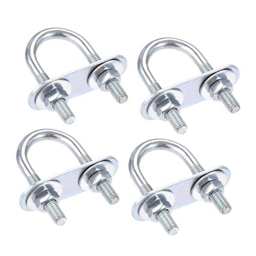 6-Pack Stainless Steel Square U-Bolts - 4" Width X 6.8" Length With Hardware