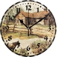 thumbnail image 1 of GZHJMY Classical Farm Motif Wall Clock, PVC Silent Non Ticking 10 Inch Battery Operated Wall Clocks, Easy to Read Clock for Home Kitchen Living Room Bathroom Office Decor, 1 of 6