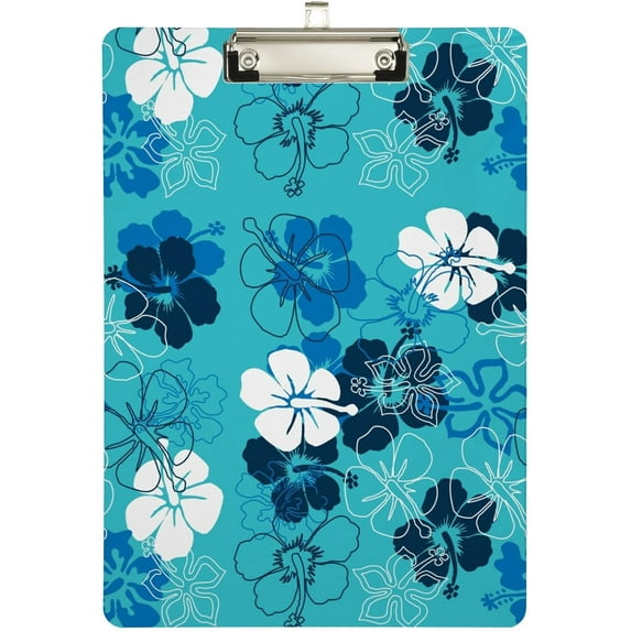GZHJMY Clipboard for Classrooms Office Hawaiian Flower Plastic Clipboard Standard Letter Size A4 Clipboard with Low Profile Metal Clip Decorative Clip Boards for Teachers