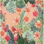 GZHJMY Cloth Dinner Napkin Cactus Coral Flower Summer Kitchen Decor for Cocktail Gathering Party Holiday 1 Pack 20" × 20"