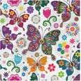 thumbnail image 1 of GZHJMY Cloth Napkin Butterfly Floral Cute Kitchen Dining Table Decor for Family Gathering Everyday Use Dinner Napkin Party Favors 6 Pack 20" × 20", 1 of 6