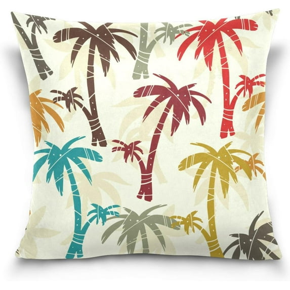 GZHJMY Coconut Tree Pillow Cover 18 x 18 Inch, Soft Decorative Cushion Case Square Throw Pillow Cover for Sofa Living Room Couch Home Decor