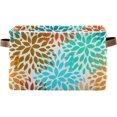 thumbnail image 1 of GZHJMY Collapsible Storage Basket Summer Flower Pattern Rectangular Storage Bins Baskets Toys Storage Bins with Handles for Bedroom Home Office 2PCS, 1 of 7