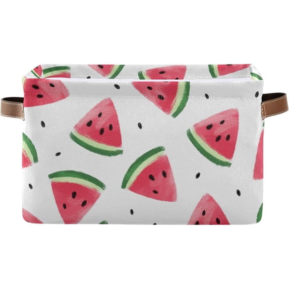 GZHJMY Collapsible Storage Basket Triangle Watermelon Rectangular Storage Bins Baskets Toys Storage Bins with Handles for Bedroom Home Office 1PCS