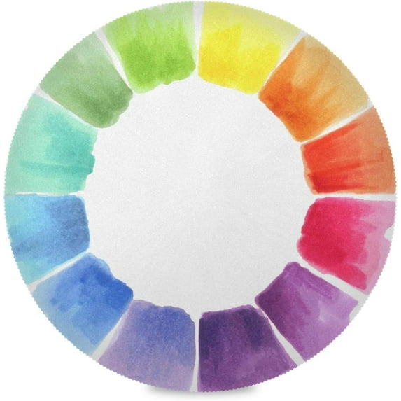 GZHJMY Color Wheel Round Placemats Durable Non-Slip Heat and Stain Resistant Placemat for Kitchen Table Decoration Outdoor BBQ Activities(1PCS) Table Mat