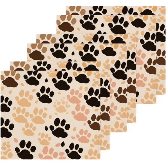 GZHJMY Colorful Dog Paws Cotton Washcloths Set of 6, 12"x12" Super Soft Absorbent Wash Cloths Bathroom Face Cloths Fingertip Towels for Gym Hotel and Spa