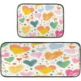 thumbnail image 1 of GZHJMY Colorful Hearts Kitchen Rug Set of 2 Non Slip Washable Cushioned Anti-Fatigue Kitchen Mat Comfort Standing Floor Mat for Kitchen Washroom Bedroom Carpet Runner, 1 of 7