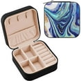 thumbnail image 1 of GZHJMY Colorful Marble Texture Travel Jewelry Organizer Portable PU Leather Jewelry Box for Womens Earring Necklace Bracelets, 1 of 7
