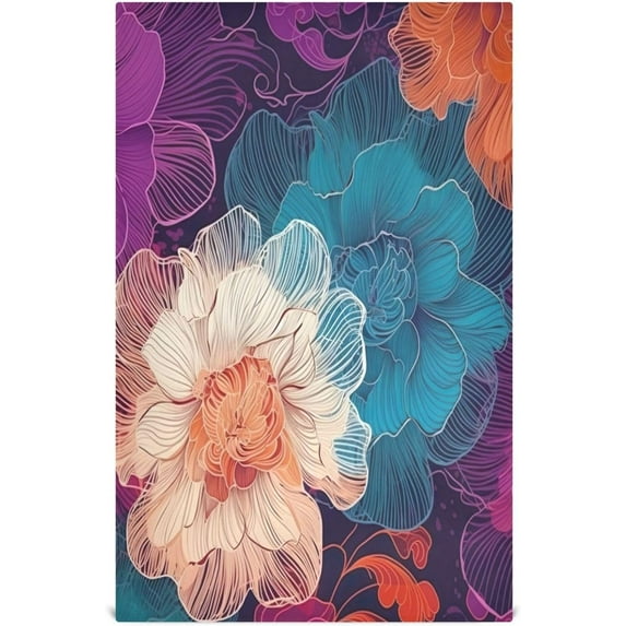 GZHJMY Colorful Peonies Kitchen Towels 18x28inch Ultra Soft Absorbent Quick Drying Kitchen Dish Towels Washable Cleaning Cloths Hand Towels Tea and Bar Towels, 1 Pack
