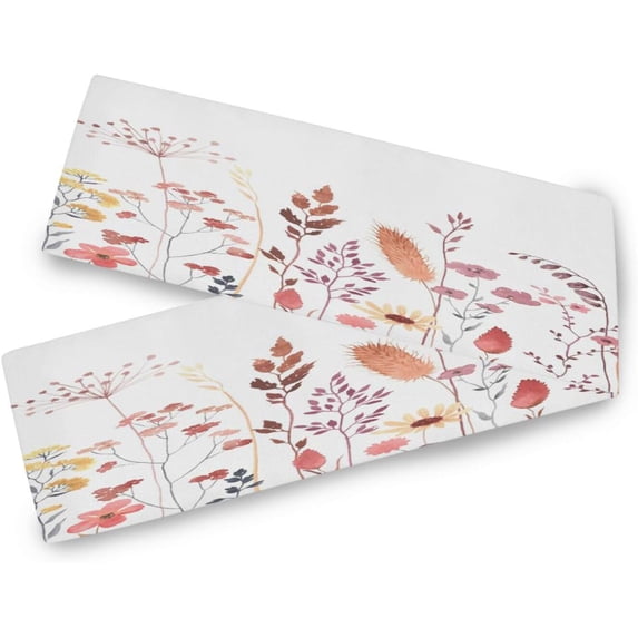 GZHJMY Colorful Plants Table Runner Machine Washable Polyester Table Runner Rectangle Reversible Dresser Scarves Table Decor 13 x 70 Inch