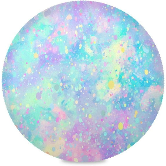 GZHJMY Colorful Print Round Placemats Non-Slip Heat Resistant Placemat for Dining Table Kichen Party Table Diameter Decor 15.4 inch Set of 4 Table Mat