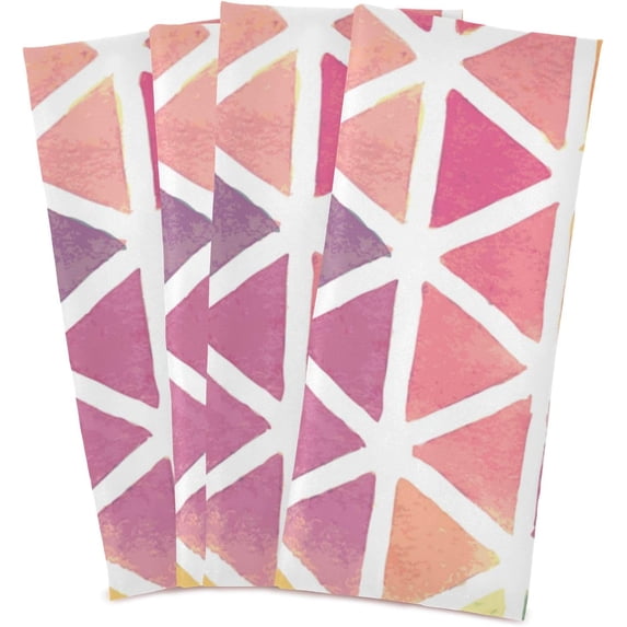 GZHJMY Colorful Triangle Kitchen Towel, Dish Towels Quick Drying Tea Towels Absorbent Hand Towels for Kitchen Sink Dinner Table 28 x 18 Inches, Set of 4
