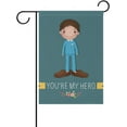 thumbnail image 1 of GZHJMY Cooper Girl Cute Boy Wear His Father Shoes Garden Flag Yard Banner Polyester for Home Flower Pot Outdoor Decor 12X18 Inch Yard Flags, 1 of 2