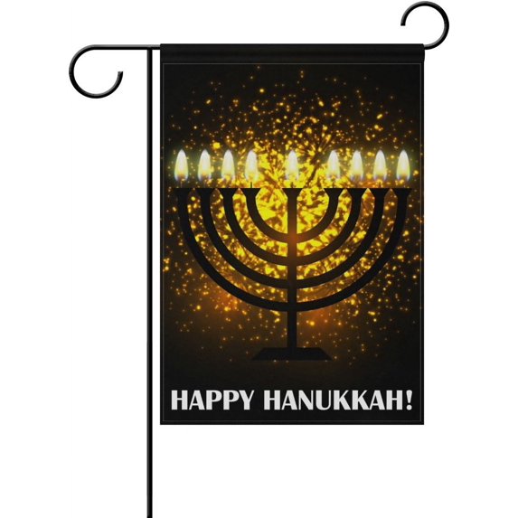 GZHJMY Cooper Girl Gold Menorah Garden Flag Yard Banner Polyester for Home Flower Pot Outdoor Decor 28X40 Inch Yard Flags