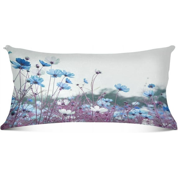GZHJMY Cosmos Flowers Pillowcases, Soft and Cozy Decorative Pillow Cases with Hidden Zipper for Bedroom, Sofa, Couch, King Size 21x54 Inches(580)