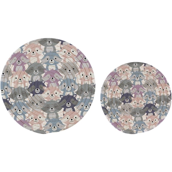 GZHJMY Cotton Colors Cute Koala Pattern 2 Pcs Woven Pot Holder Trivets Set,Round Coasters Placemat for Cooking Baking Hot Dish Pan Pot Bowl Teapot(7/9 Inches)