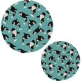 thumbnail image 1 of GZHJMY Cotton Ocean Killer Whale Woven Pot Holder Trivets Set,2 Pcs Round Coasters Placemat for Cooking Baking Hot Dish Pan Pot Bowl Teapot(7&9 Inches), 1 of 5