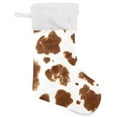 thumbnail image 1 of GZHJMY Cow Print Christmas Stocking, Personalized Large Candy Stocking Hanging Gift, Xmas Stockings Decoration for Family Holiday Party Ornaments Decor Fireplace, 1 of 7