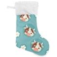 thumbnail image 1 of GZHJMY Cow Print Christmas Stocking, Personalized Large Candy Stocking Hanging Gift, Xmas Stockings Decoration for Family Holiday Party Ornaments Decor Fireplace, 1 of 7