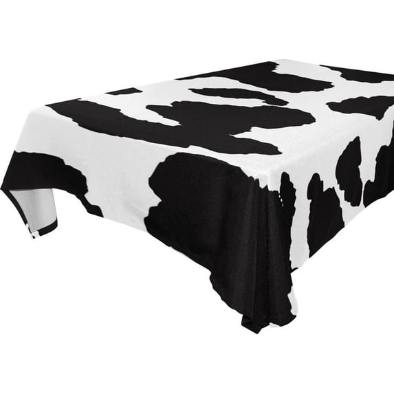 GZHJMY Cow Tablecloth, Rectangle Waterproof Washable Polyester Table Cover for Picnic Dinner Holiday Party Decor, 54 x 54 Inch