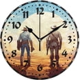 thumbnail image 1 of GZHJMY Cowboys Pattern Wall Clock, Silent Non Ticking 10 Inch Battery Operated Wall Clocks, Easy to Read Clock for Home Kitchen Living Room Bathroom Office Decor, 1 of 6