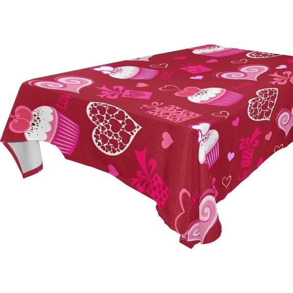 GZHJMY Cupcakes Square Tablecloth, Waterproof Stain Wrinkle Resistant Washable Polyester Table Cover for Picnic Dinner Holiday Kitchen Party Decor, 60 x 60 in Home Decor