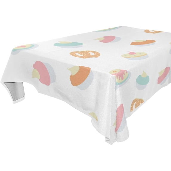 GZHJMY Cupcakes Square Tablecloth, Waterproof Stain Wrinkle Resistant Washable Polyester Table Cover for Picnic Dinner Holiday Kitchen Party Decor, 60 x 60 in Home Decor