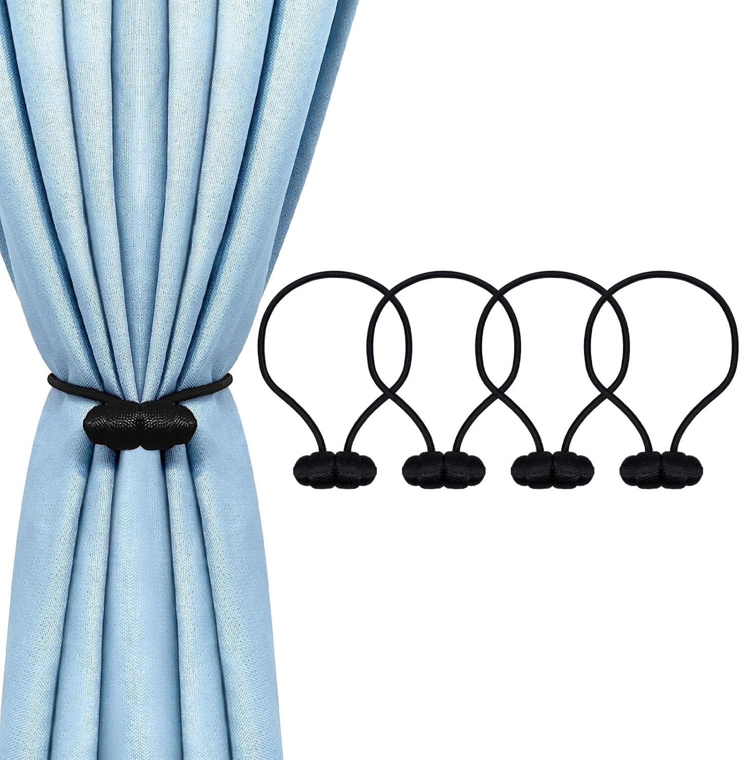 GZHJMY Curtain Tiebacks, No-Drill Closure Drapery Tiebacks, Holdbacks ...