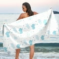 thumbnail image 1 of GZHJMY Cute Blue Elephant Beach Towel Quick Dry Absorbent Bath Towels Sandproof Lightweight Towel for Gym Yoga Sports Swimming - 31x71in Bath Towels, 1 of 7