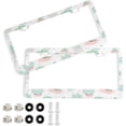 thumbnail image 1 of GZHJMY Cute Cacti License Plate Frames Set of 2, Universal Aluminum License Plate Holders 2 Holes Car Tag Frames Automotive Exterior Accessories with Screw Caps Decorative, 1 of 7