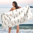 thumbnail image 1 of GZHJMY Cute Cartoon Cat Silhouette Beach Towel Quick Dry Absorbent Bath Towels Sandproof Lightweight Towel for Gym Yoga Sports Swimming - 31x71in Bath Towels, 1 of 7