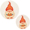 thumbnail image 1 of GZHJMY Cute Cartoon Christmas Gnome Trivets Pot Holders Set of 2, Hot Pads, Table Mats,Placemats Set for Cooking and Baking, Cotton Braided Hot Pads, 7.09"+9.45", 1 of 7