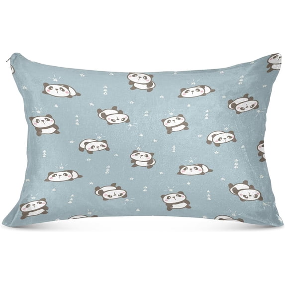 GZHJMY Cute Cartoon Panda Pillowcase King Size, Super Soft Pillow Shams Covers, Plush Cozy Pillow Cases with Zipper, 20" X 40"(439)