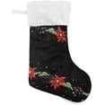 thumbnail image 1 of GZHJMY Cute Christmas Flower Poinsettia Christmas Stockings, Personalized Large Christmas Stocking, Cute Snowflake Stockings 18" for Xmas Decorations and Holiday Family Party Decor Xmas, 1 of 7