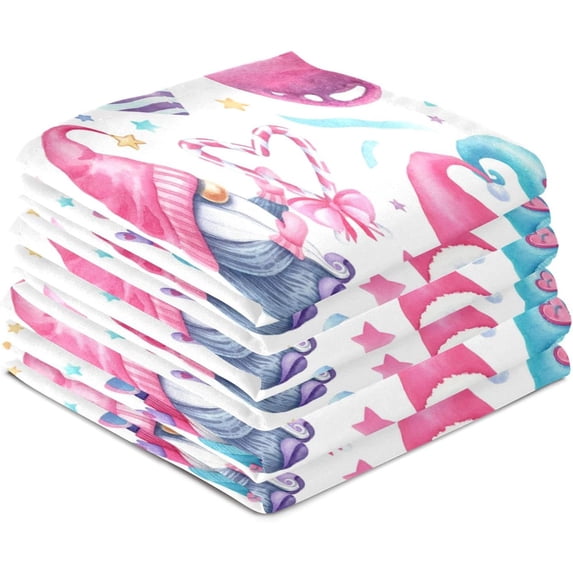 GZHJMY Cute Christmas Gnome Kitchen Dish Towel Set, Drying Kitchen Towels Tea Towels Gift Set for Drying Cleaning Cooking Baking 6Pcs