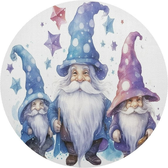 GZHJMY Cute Christmas Gnome Placemats Set of 4 Non-Slip Heat Resistant Dining Table Place Mats Washable Kitchen PVC Weave Table Mats Table Mat