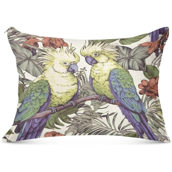 GZHJMY Cute Colored Parrots Body Pillow Cover with Zipper,Soft and Cozy Fuzzy Fleece Body Pillow Case Cover 21 x 54 in,Plush Long Body Pillow Pillowcase for Fall and Winter Home Decor