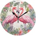 thumbnail image 1 of GZHJMY Cute Flamingos Clock Silent Round PVC Wall Clock Non Ticking Battery Device Clocks Creative Decoration Wall Clock for Living Room Bedroom Office Kitchen, 1 of 6