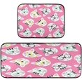 thumbnail image 1 of GZHJMY Cute Glasses Cat Kitchen Mat - Cushioned Anti Fatigue Kitchen Rug Set of 2, Non Slip Waterproof Kitchen Mats for Kitchen, Laundry, Sink, Office 19.7"×27.6"+19.7"×47.2" Carpet Runner, 1 of 7