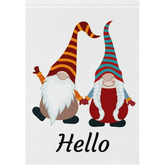 GZHJMY Cute Gnome Garden Flag 28 x 40 Inch Vertical Double Sided Welcome Yard Garden Flag Seasonal Holiday Outdoor Decorative Flag for Patio Lawn Home Decor Farmhous Yard Flags