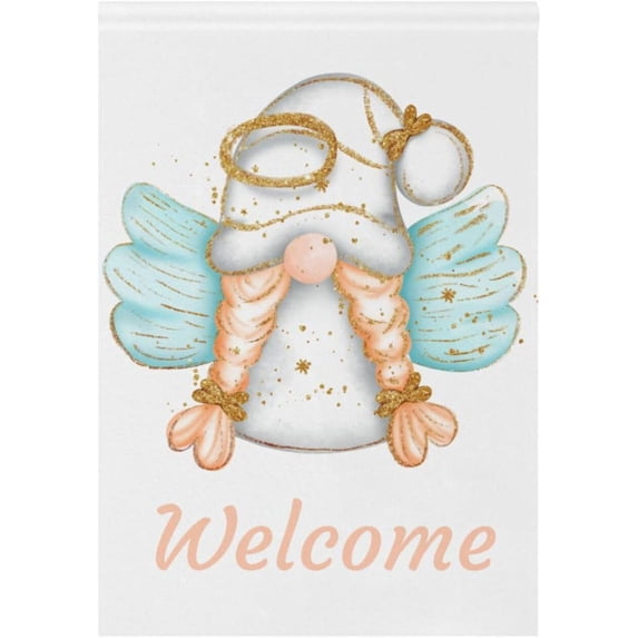 GZHJMY Cute Gnome with Wings Garden Flag 28 x 40 Inch Vertical Double Sided Welcome Yard Garden Flag Seasonal Holiday Outdoor Decorative Flag for Patio Lawn Home Decor Farmhous Yard Flags