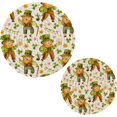 thumbnail image 1 of GZHJMY Cute Gnome and Clover Trivet Pot Holder, Round Woven Potholders Set 2PCS-Braided - Coasters - Table Mats 237 for Kitchen Pans Bowl Teapot, 1 of 7