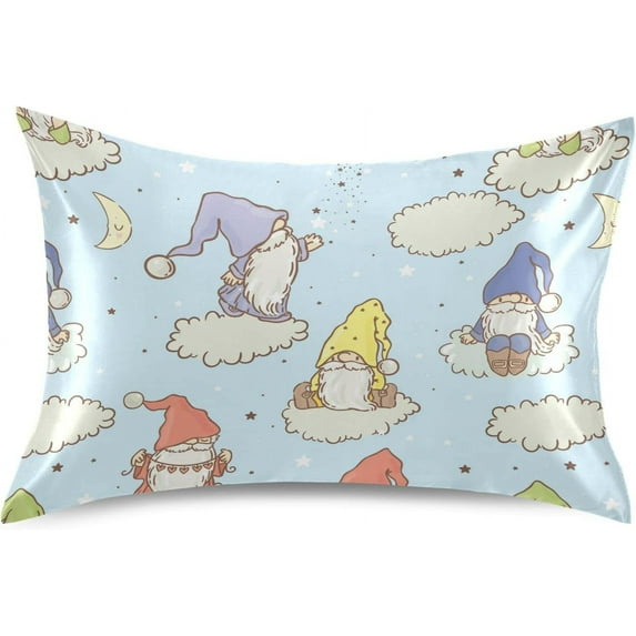 GZHJMY Cute Gnomes Satin Pillowcases for Hair and Skin Soft Like Silk Pillowcase, Satin Cooling Pillow Cases with Envelope Closure, Comfortable and Breathable, 20" x 40" Home Decor