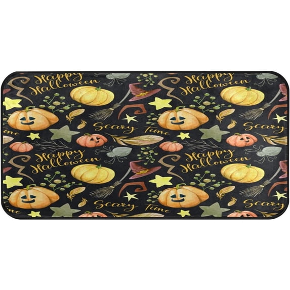 GZHJMY Cute Halloween Kitchen Rugs, 39"x20",Non Slip Washable Cushioned Carpets Polyester AntiFatigue Comfort Porch Floor Mat Doormat Halloween Decoration