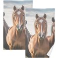thumbnail image 1 of GZHJMY Cute Horses Hand Towels Set of 2 Pack - 16 x 28 Inches Extra Absorbent Pure Washcloth Towels, Super Soft Hand Towel for Bathroom, Hotel, Kitchen, Gym, 1 of 7