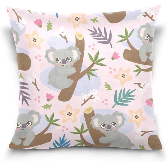 GZHJMY Cute Koala Pillow Cover 16 x 16 Inch, Soft Decorative Cushion Case Square Throw Pillow Cover for Sofa Living Room Couch Home Decor
