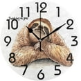 thumbnail image 1 of GZHJMY Cute Lazy Sloth Cartoon Round Wall Clock, 9.5 Inch Battery Operated Quartz Analog Quiet Desk Clock for Home,Office,School, 1 of 5