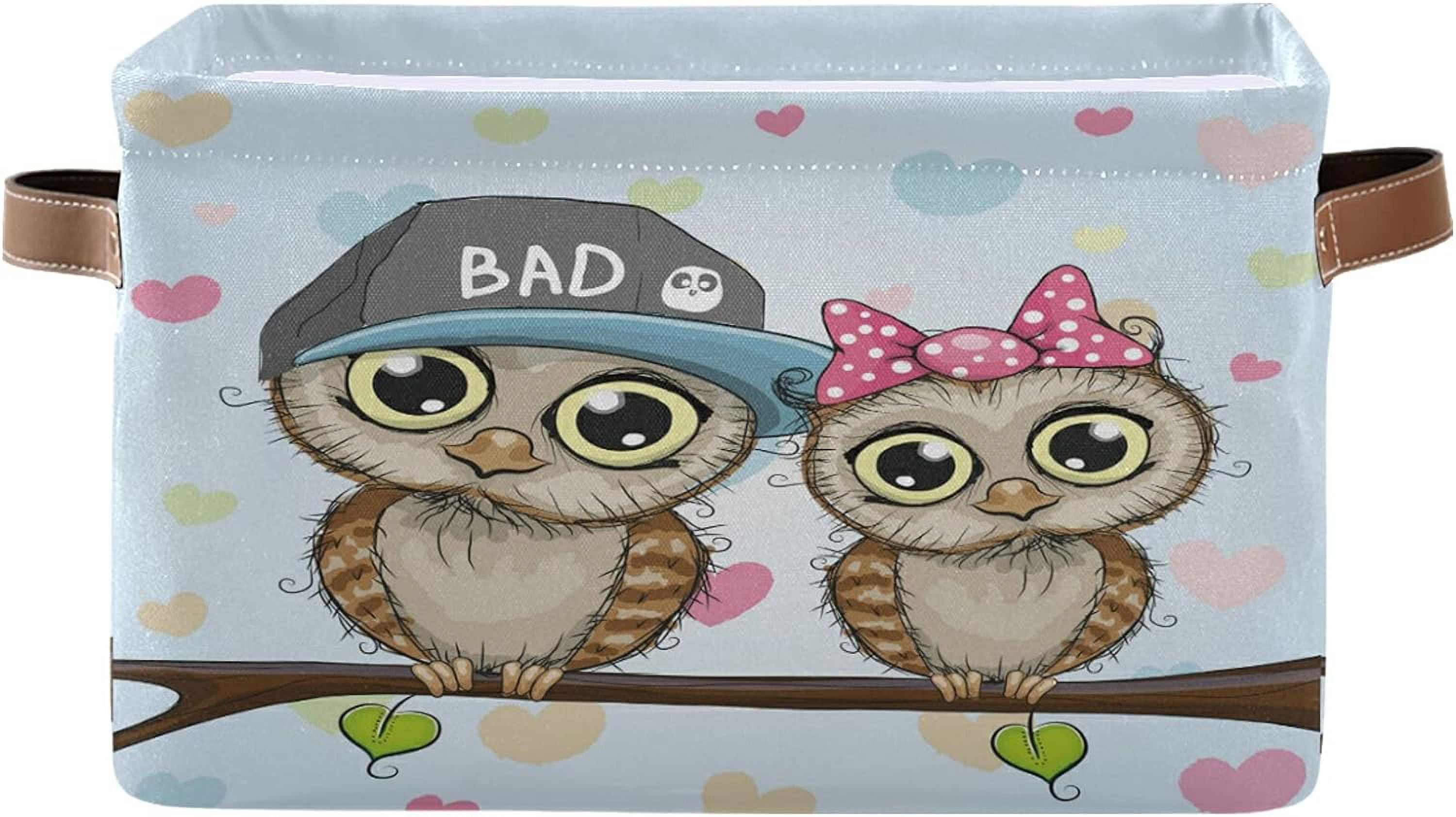 GZHJMY Cute Owls Cartoon Animals Storage Bin for Toy Storage Basket