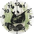 thumbnail image 1 of GZHJMY Cute Panda Round PVC Wall Clock, Battery Operated Silent Non Ticking Desk Clock for Home Bedroom Kitchen Office School Decor Wall Clock 9.9 Inch, 1 of 6